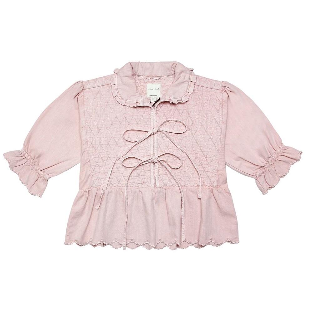 Seventy + Mochi Heidi Blouse NWT with Quilted Detail in Pink Dawn - Picture 5 of 9